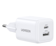 Ładowarka i akumulator UGREEN Ładowarka sieciowa X514 USB + USB-C GaN 20W biała
